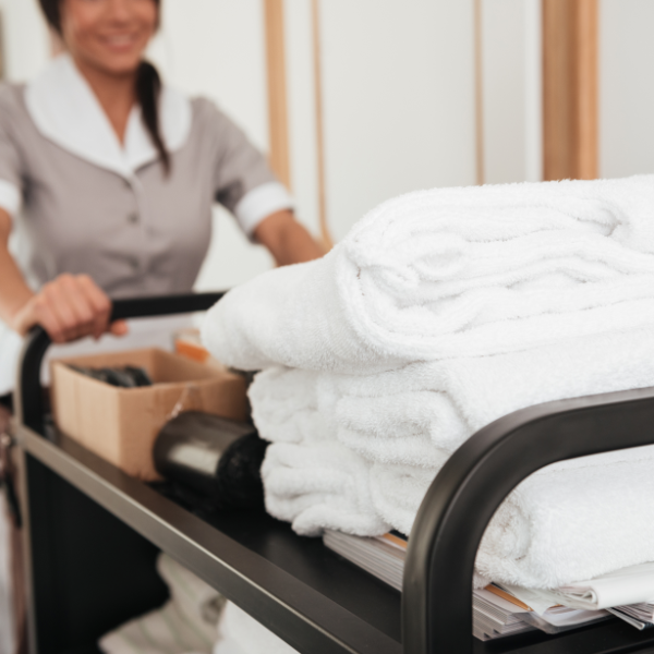 Hotel Laundry Cart Being Pushed 600X600